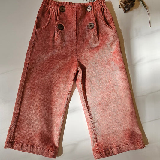 Pantaloni  in velluto rosa antic