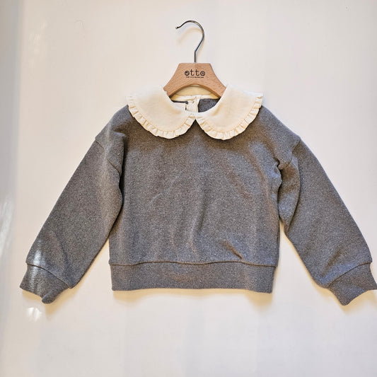 Maglia in caldo cotone grigio per bambina