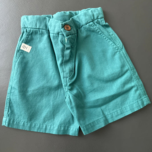 pantaloncini in cotone verde acqua